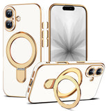 Magnetic Ring Stand Full Plating Case for iPhone