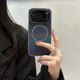 Large-view carbon fiber magnetic phone case for iPhone