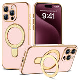 Magnetic Ring Stand Full Plating Case for iPhone