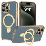 Magnetic Ring Stand Full Plating Case for iPhone