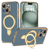 Magnetic Ring Stand Full Plating Case for iPhone
