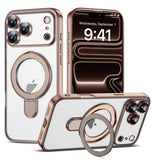 Magnetic Ring Stand Full Plating Case for iPhone