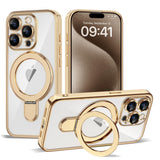 Magnetic Ring Stand Full Plating Case for iPhone