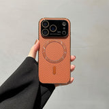 Large-view carbon fiber magnetic phone case for iPhone
