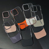 2 in 1 Detachable Hit Color Ultra Thin Clear Shockproof Hard Case For iPhone