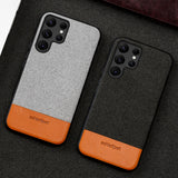 Canvas + Leather Magnetic Phone Case for Samsung