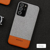 Canvas + Leather Magnetic Phone Case for Samsung