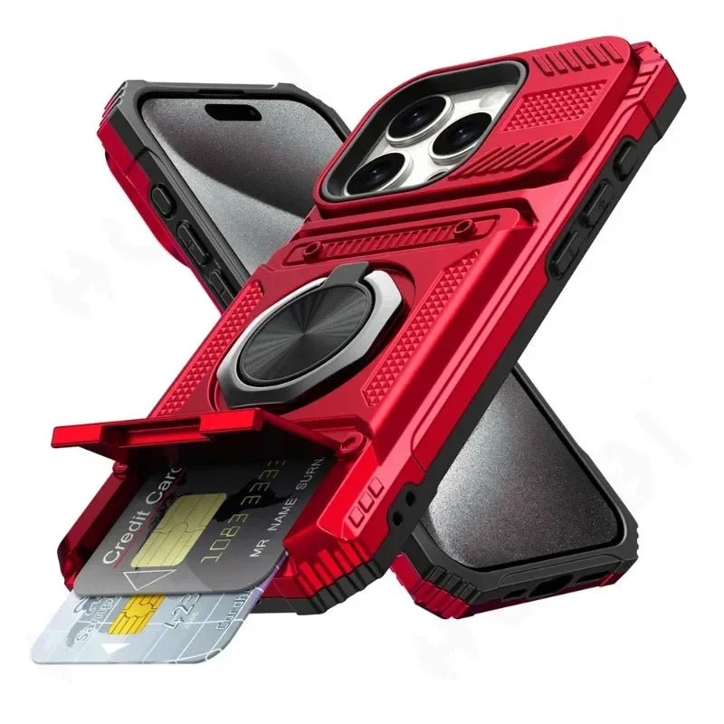 Heavy Duty Drop Protection Wallet Case For iPhone