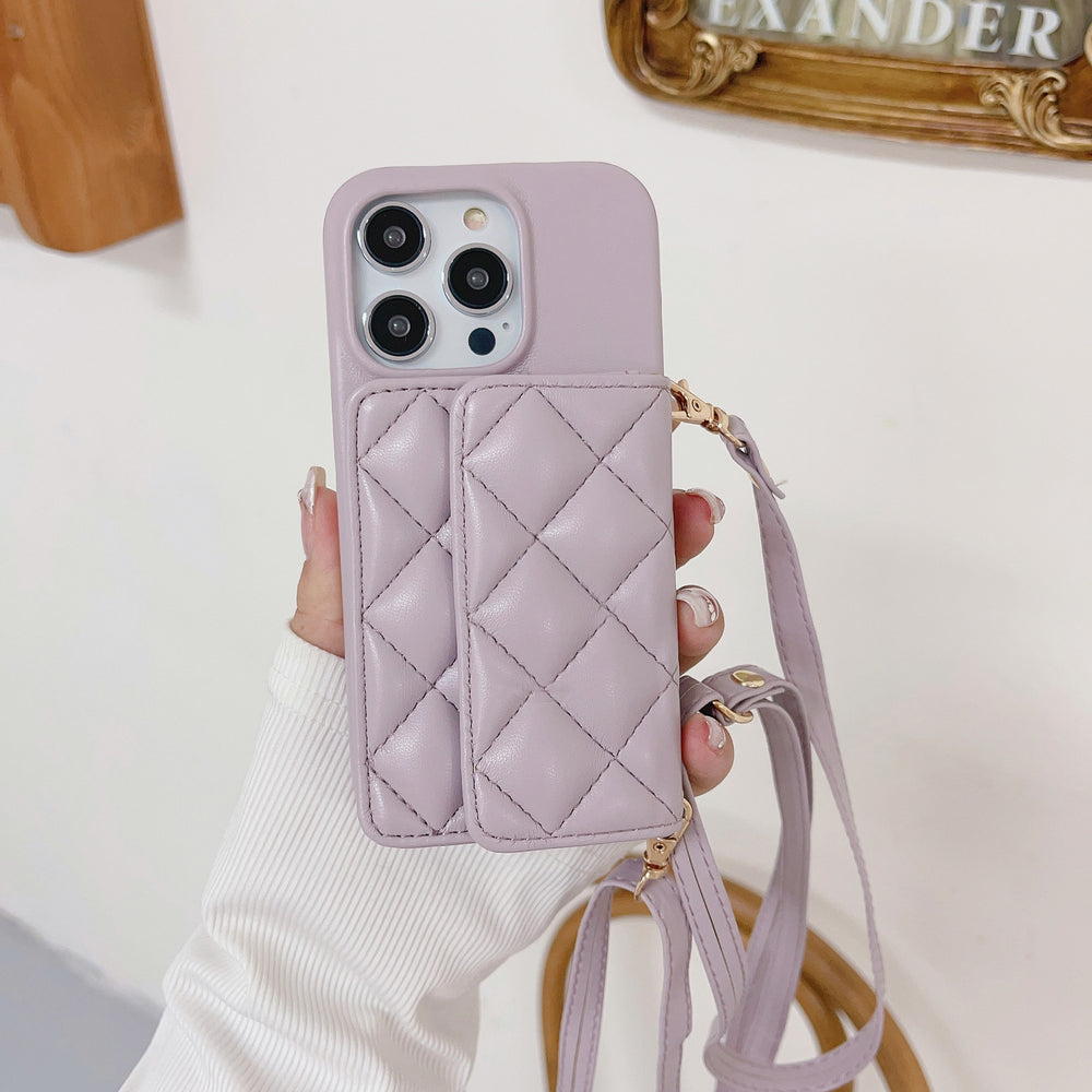 PU Leather Crossbody Wallet Case for IPhone