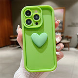 Cute 3D Love Heart Soft Liquid Silicone Case For iPhone