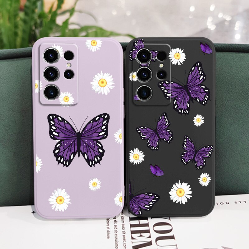 Daisy Butterfly Silicone Case For Samsung Galaxy