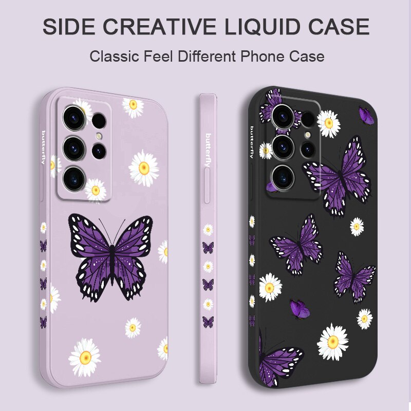 Daisy Butterfly Silicone Case For Samsung Galaxy