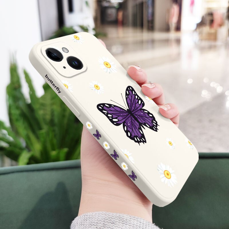 Daisy Butterfly Silicone Case For iPhone