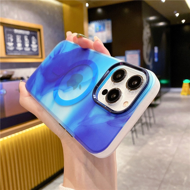 Magnetic Art Watercolor Painting Case For iPhone