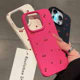 Cartoon Cherry Lichee Pattern Silicone Case for iPhone