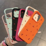 Cartoon Cherry Lichee Pattern Silicone Case for iPhone