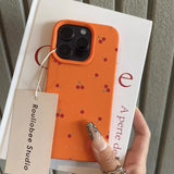 Cartoon Cherry Lichee Pattern Silicone Case for iPhone