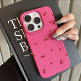 Cartoon Cherry Lichee Pattern Silicone Case for iPhone