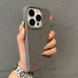 Cartoon Cherry Lichee Pattern Silicone Case for iPhone