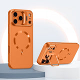 Frosted magnetic lens holder full-coverage case for iPhone