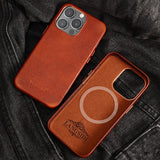Genuine Leather Phone for Magsafe Case for iPhone