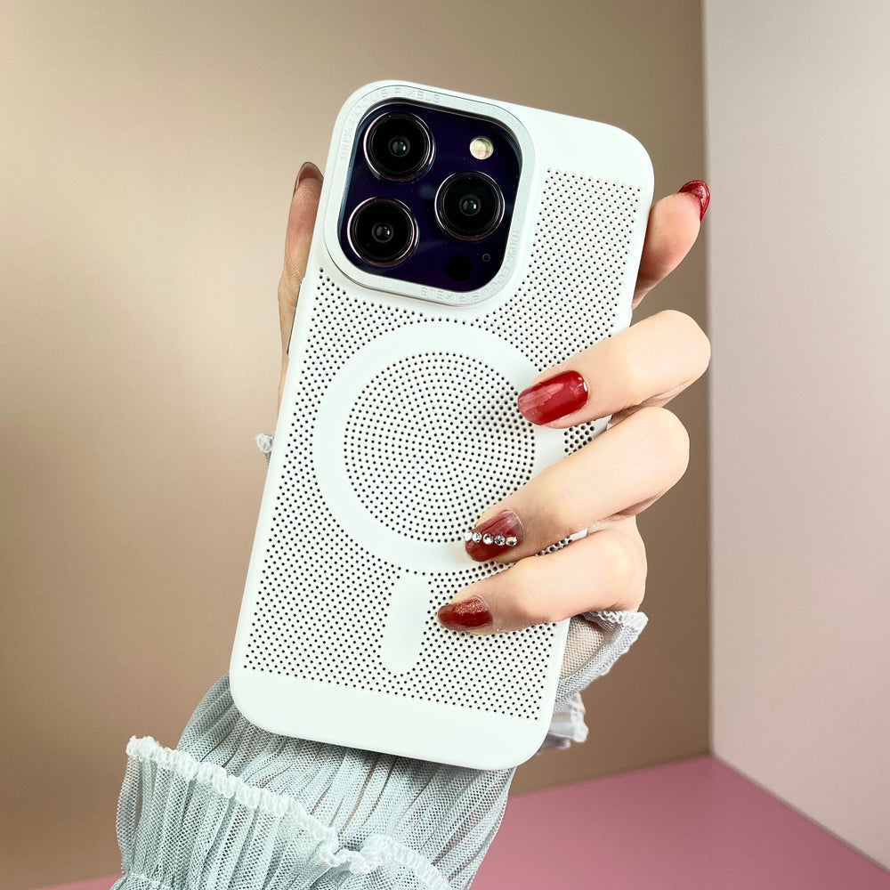Breathable Grid Magnetic Hard Case For iPhone