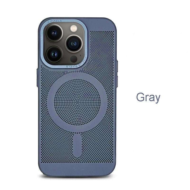 Breathable Grid Magnetic Hard Case For iPhone