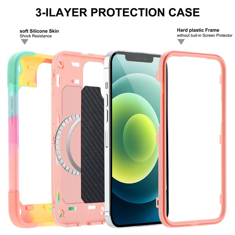 Heavy Armor Shockproof Magnetic Case For iPhone