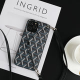 Leather Crossbody Lanyard Wallet Case For iPhone