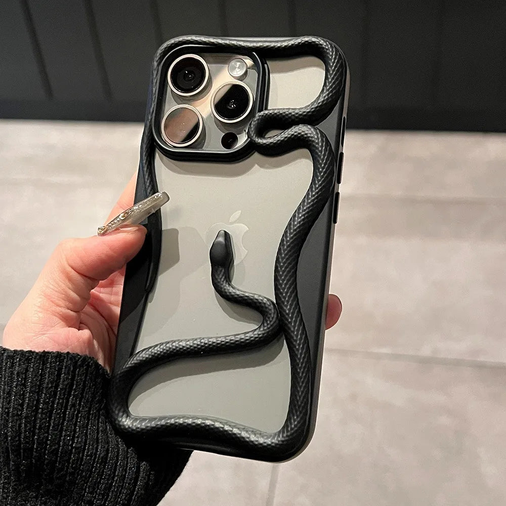 Luxury 3D Snake Hollow Heat Dissipate Case For iPhone