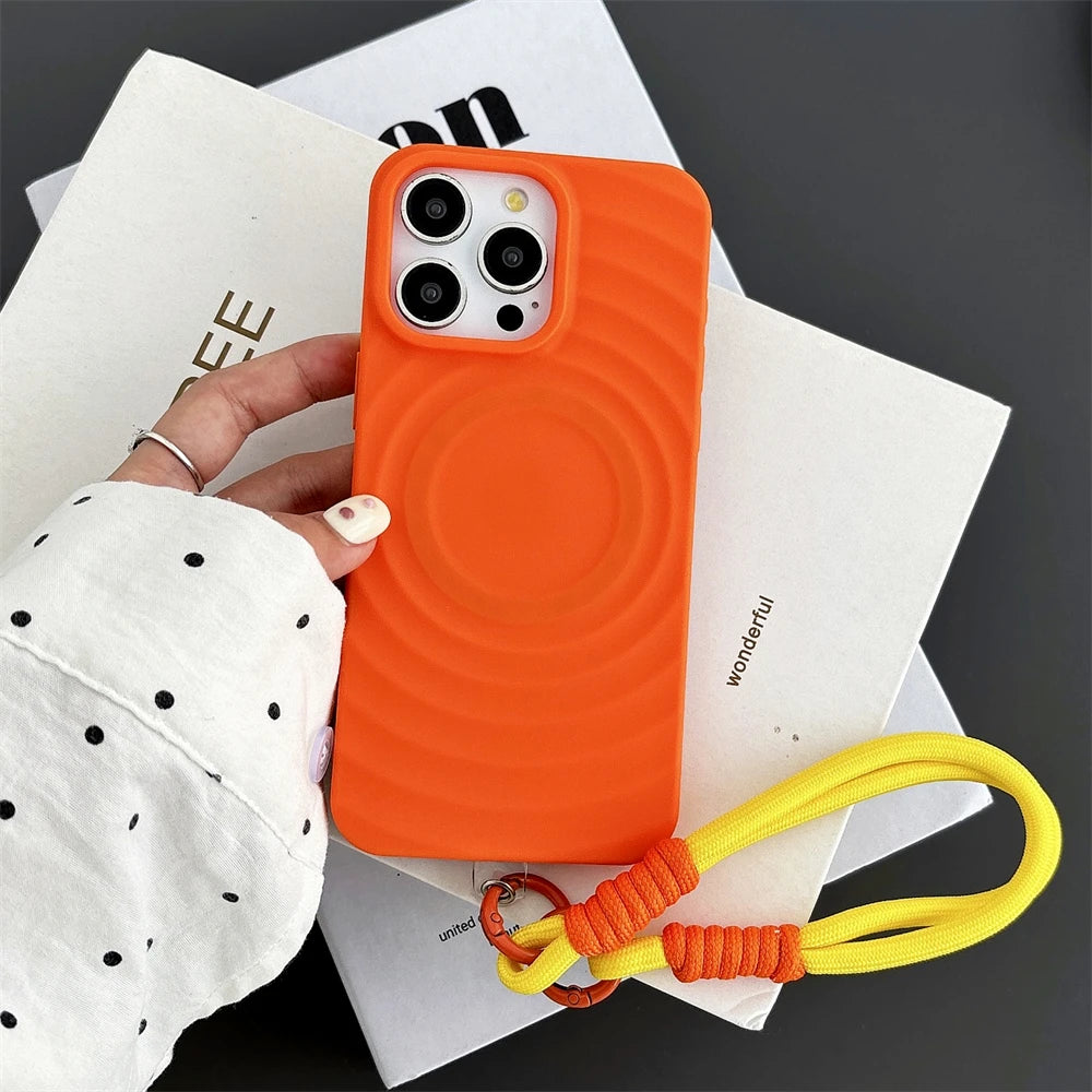 Magnetic Lanyard Shockproof Case For iPhone