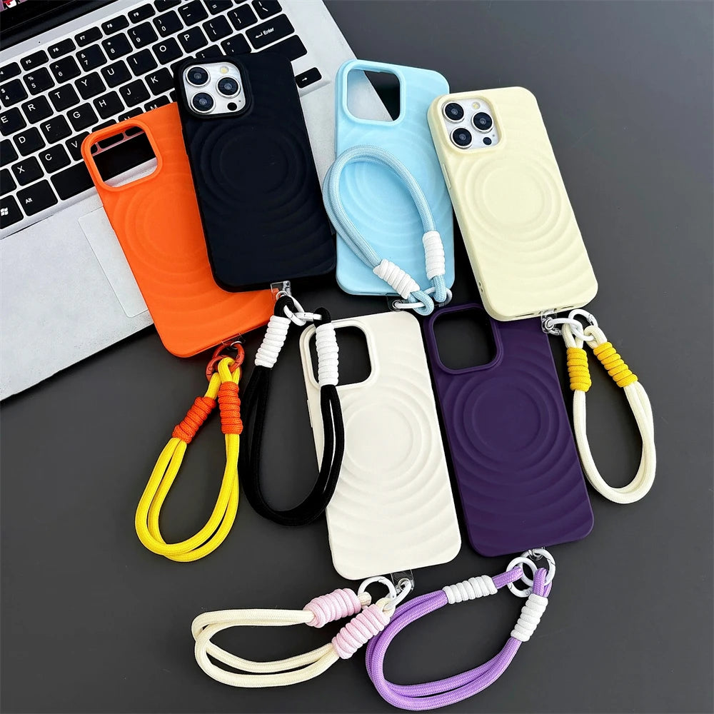 Magnetic Lanyard Shockproof Case For iPhone