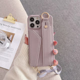 Lanyard Wallet Case With Card Slot For iPhone