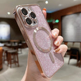 Magnetic Electroplate Soft Glitter Case For iPhone
