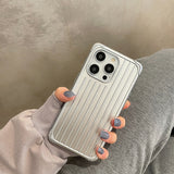 Glitter Stripe TPU Luggage Box Case For iPhone