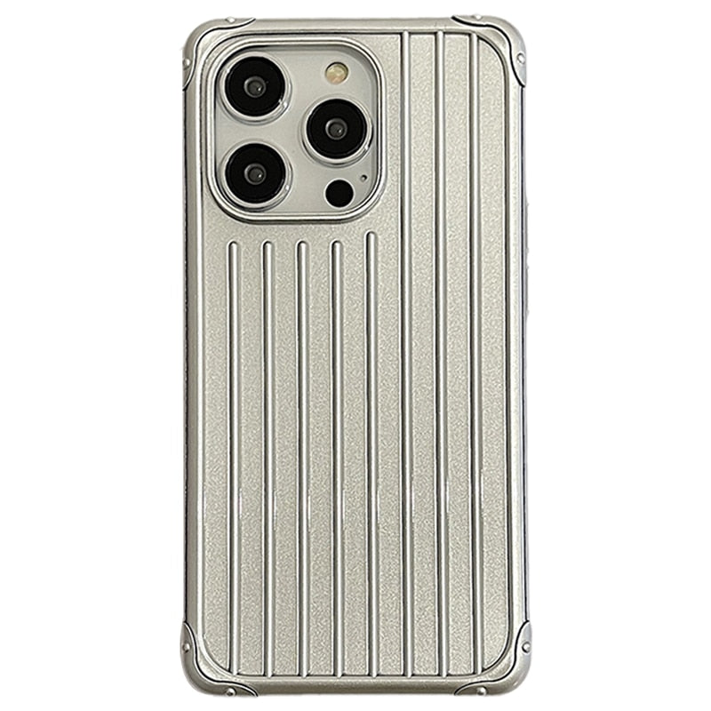 Glitter Stripe TPU Luggage Box Case For iPhone