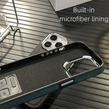 Leather Magnetic Microfiber Lining Case for iPhone