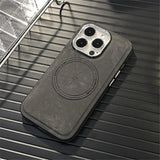 Leather Magnetic Microfiber Lining Case for iPhone