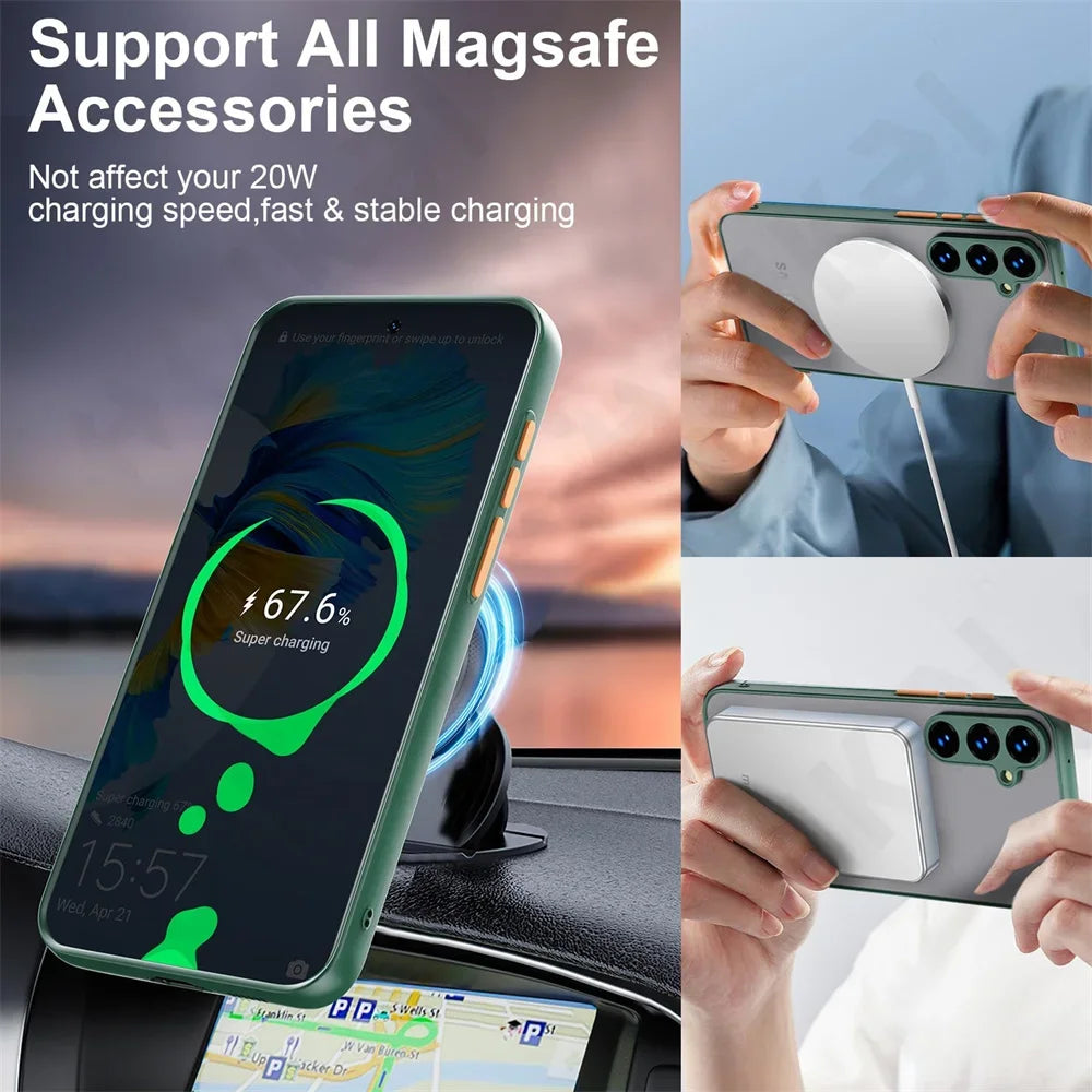 Soft Magnetic Bumper Shockproof Case For Samsung