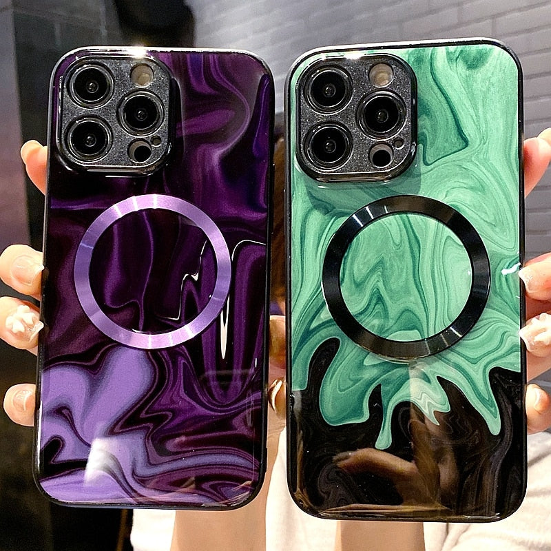 Marble Magnetic Bumper Case For iPhone