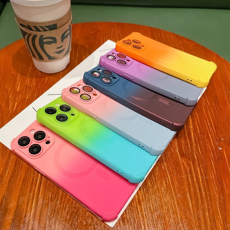 Magnetic Bumper Gradient Shockproof Case For iPhone