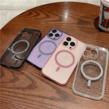 Transparent Glitter Magnetic Clear Case For iPhone