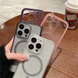 Transparent Glitter Magnetic Clear Case For iPhone