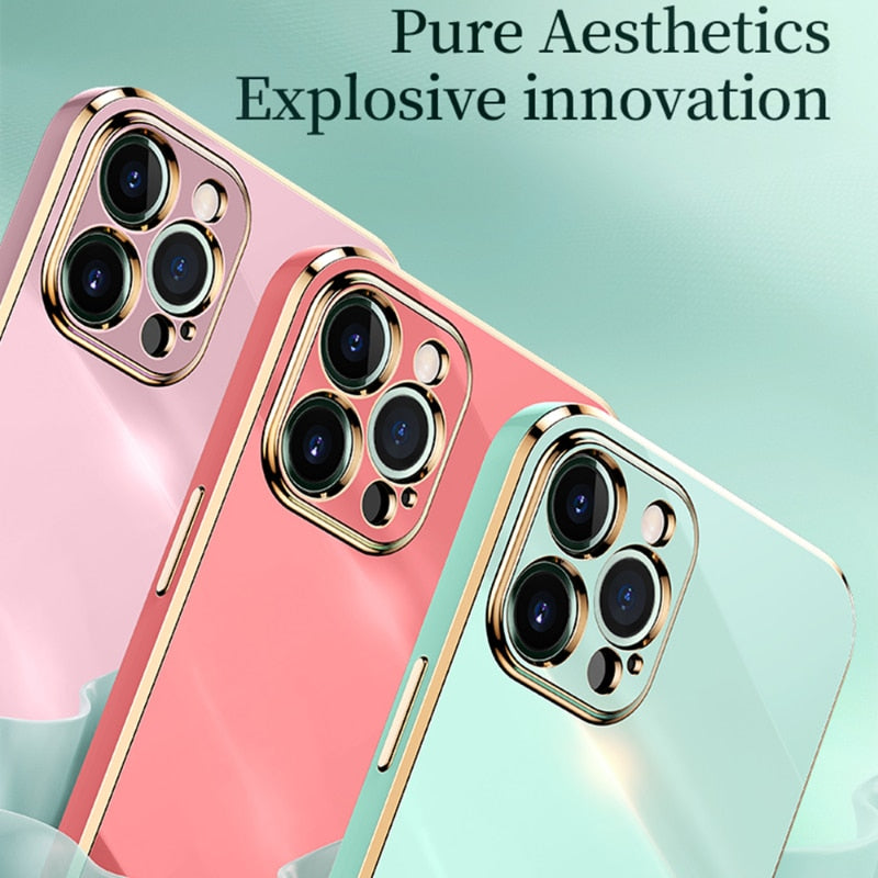 Plating Solid Color Phone Case For IPhone