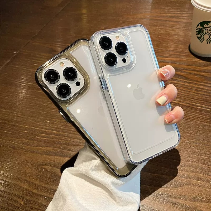 Silicone Armor Transparent Case For iPhone