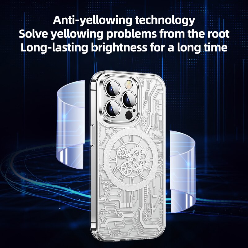 Transparent Plating Mechanical Watch Case For iPhone
