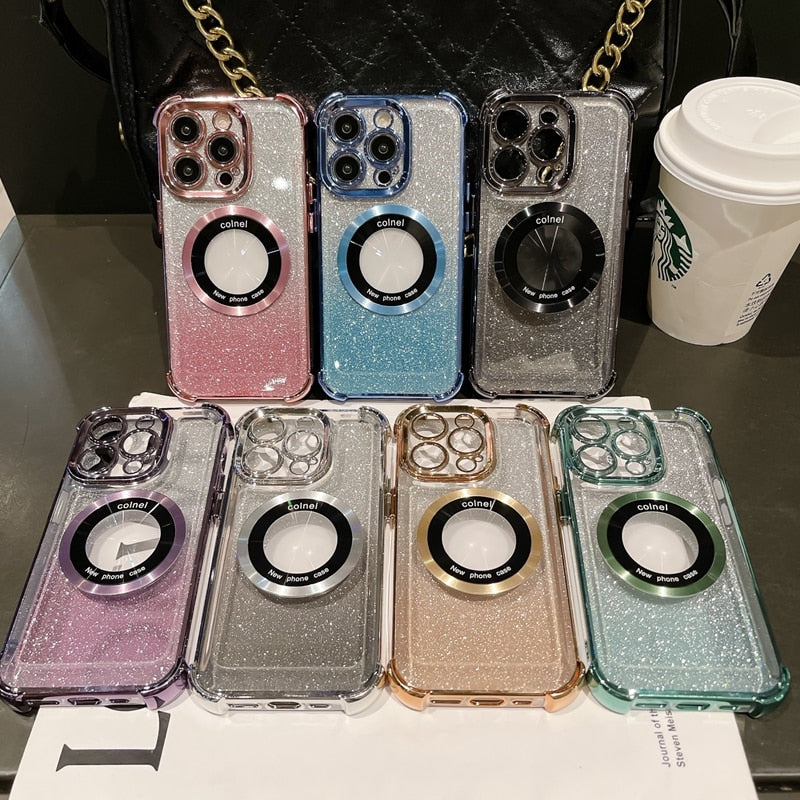 Glitter Magnetic Shockproof Case For iPhone