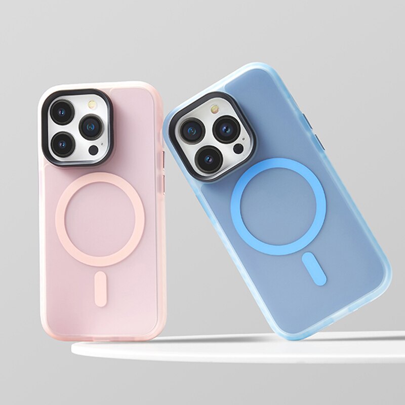 Translucent Matte Acrylic Magnetic Case For iPhone