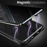 Anti-peeping 360° protection magnetic tempered glass case for Samsung