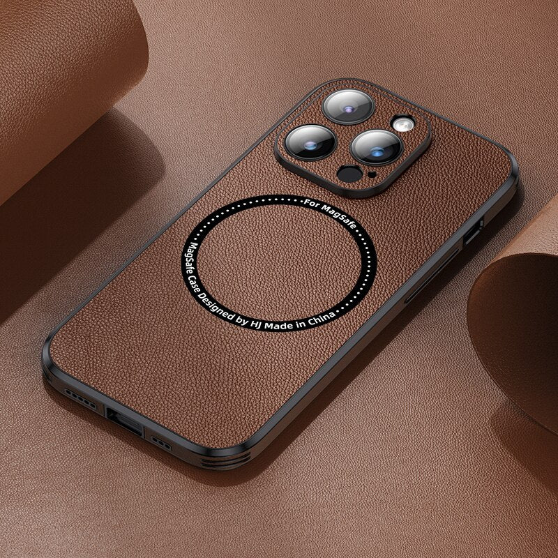 Magnetic PU Leather Case For iPhone